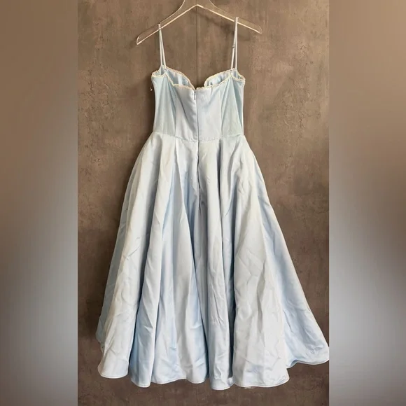 House of CB Mademoiselle Cinderella Blue Tulle Midi Dress Large - Picture 7 of 9